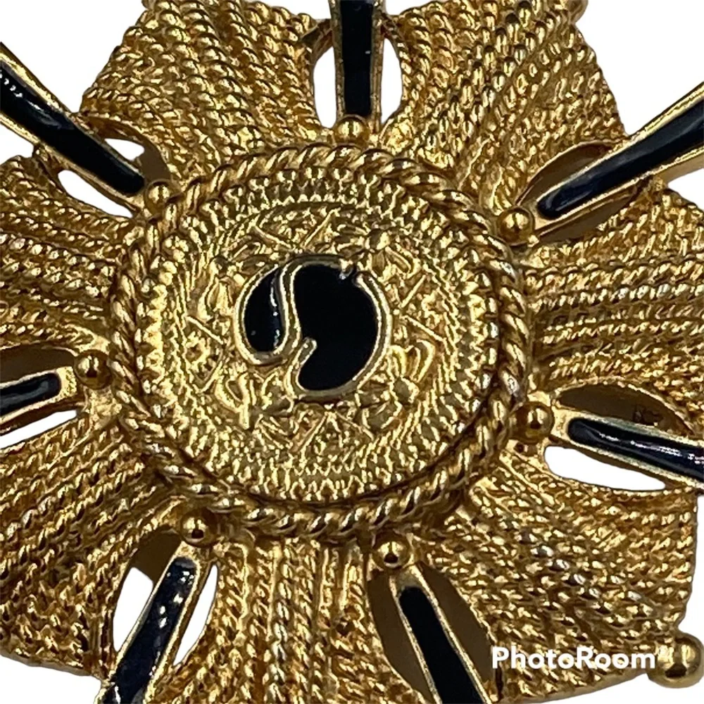 Stunning St. John Enamel Maltese Cross Brooch